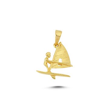 Beelo Gold 14K Altın Rüzgar Sörfçüsü Kolye Ucu