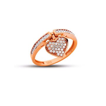 Beelo Gold 14K Altın Kalp Yüzük BGAZ428