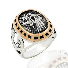 Beelo Silver 925K Gümüş Kafkas  Erkek Yüzük   BGEY236