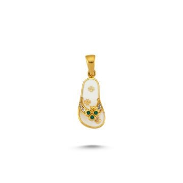 Beelo Gold 14K Altın Terlik Mineli Taşlı Kolye Ucu