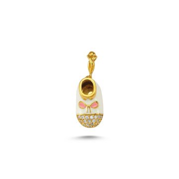 Beelo Gold 14K Patik Mineli Taşlı Kolye Ucu