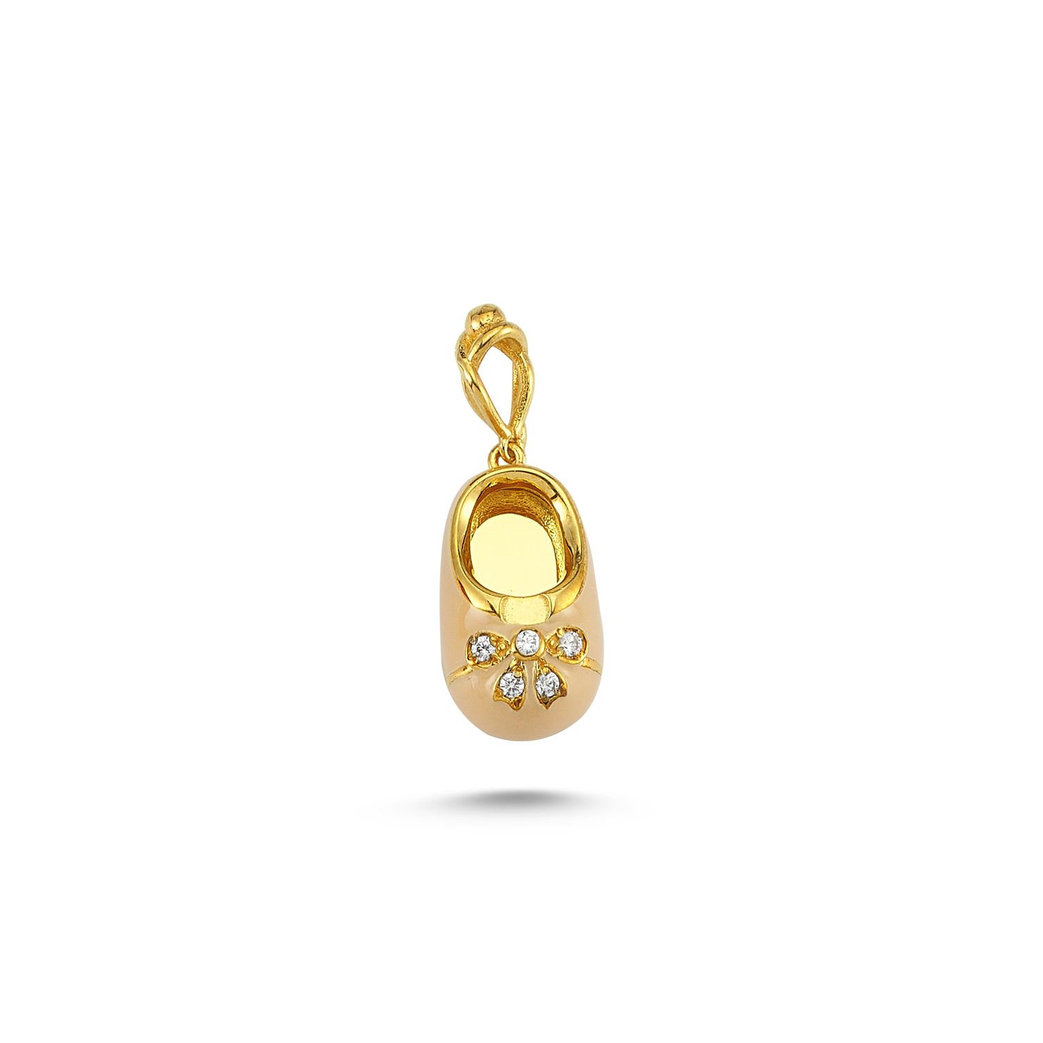 Beelo Gold 14K Altın Terlik Mineli Taşlı Kolye Ucu