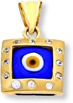 Beelo Gold 14K Altın Nazar Kare Kolye Ucu