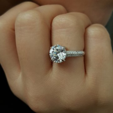 Beelo Silver  925K Gümüş Tek Taş Yüzük