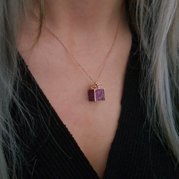 Beelo Silver 925K Gümüş Taşlı Hediye Paketi Kolye