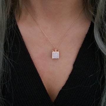 Beelo Silver 925K Gümüş Taşlı Hediye Paketi Kolye