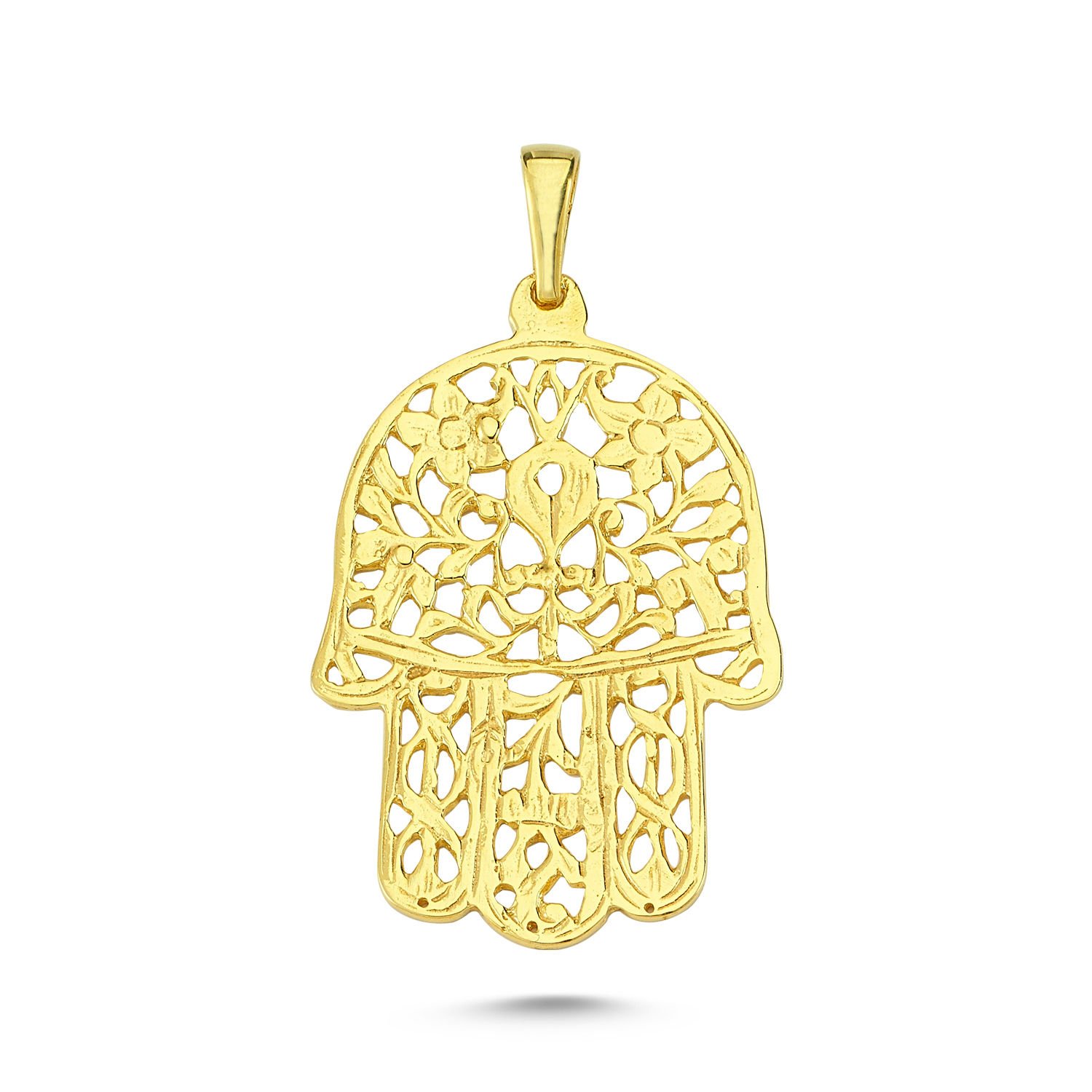Beelo Gold 14K Altın Fatma Ana Eli Motifli Kolye Ucu