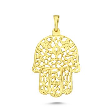 Beelo Gold 14K Altın Fatma Ana Eli Motifli Kolye Ucu