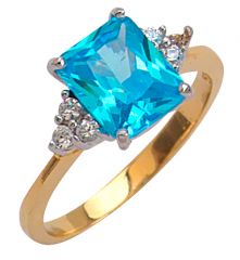 Beelo Gold 14K Altın Renkli Taşlı Yüzük