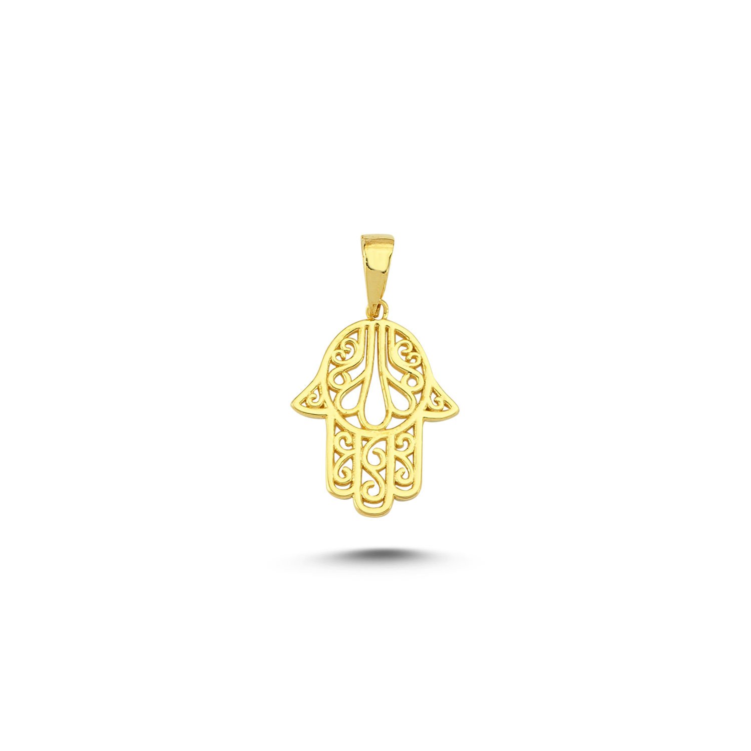 Beelo Gold 14K Altın Fatma Ana Eli Motifli Kolye Ucu