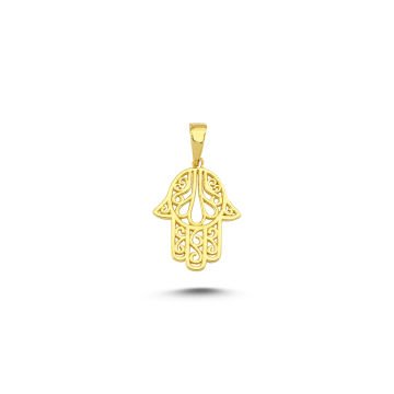 Beelo Gold 14K Altın Fatma Ana Eli Motifli Kolye Ucu