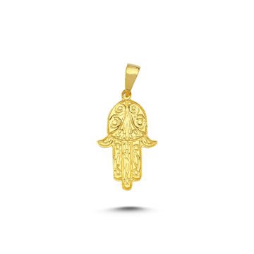 Beelo Gold 14K Altın Fatma Ana Eli Motifli Kolye Ucu