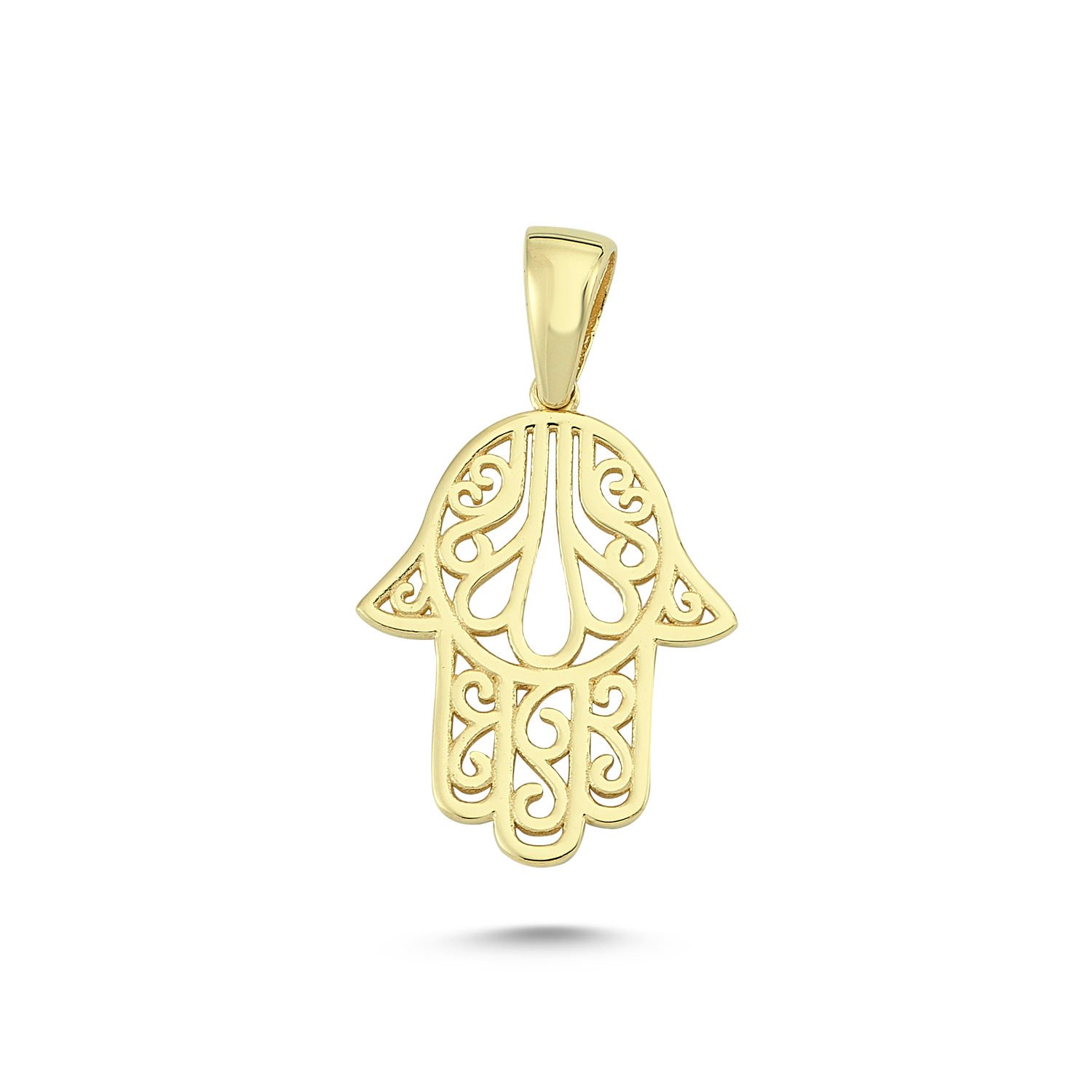 Beelo Gold 14K Altın Fatma Ana Eli Motifli Kolye Ucu