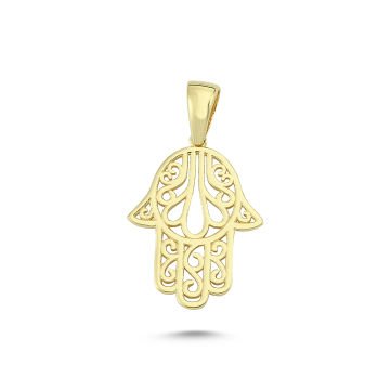 Beelo Gold 14K Altın Fatma Ana Eli Motifli Kolye Ucu