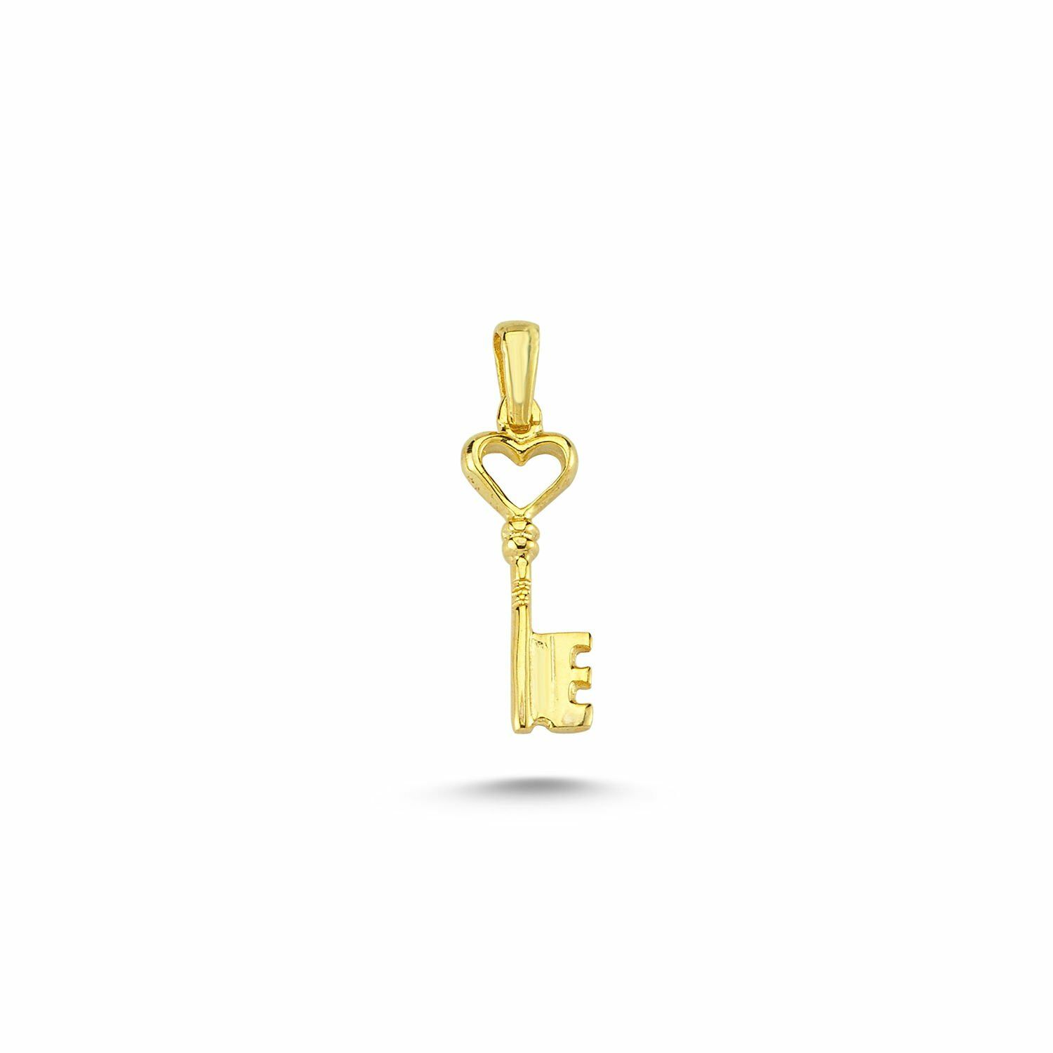 Beelo Gold 14K Altın Anahtar Taşlı Kolye Ucu