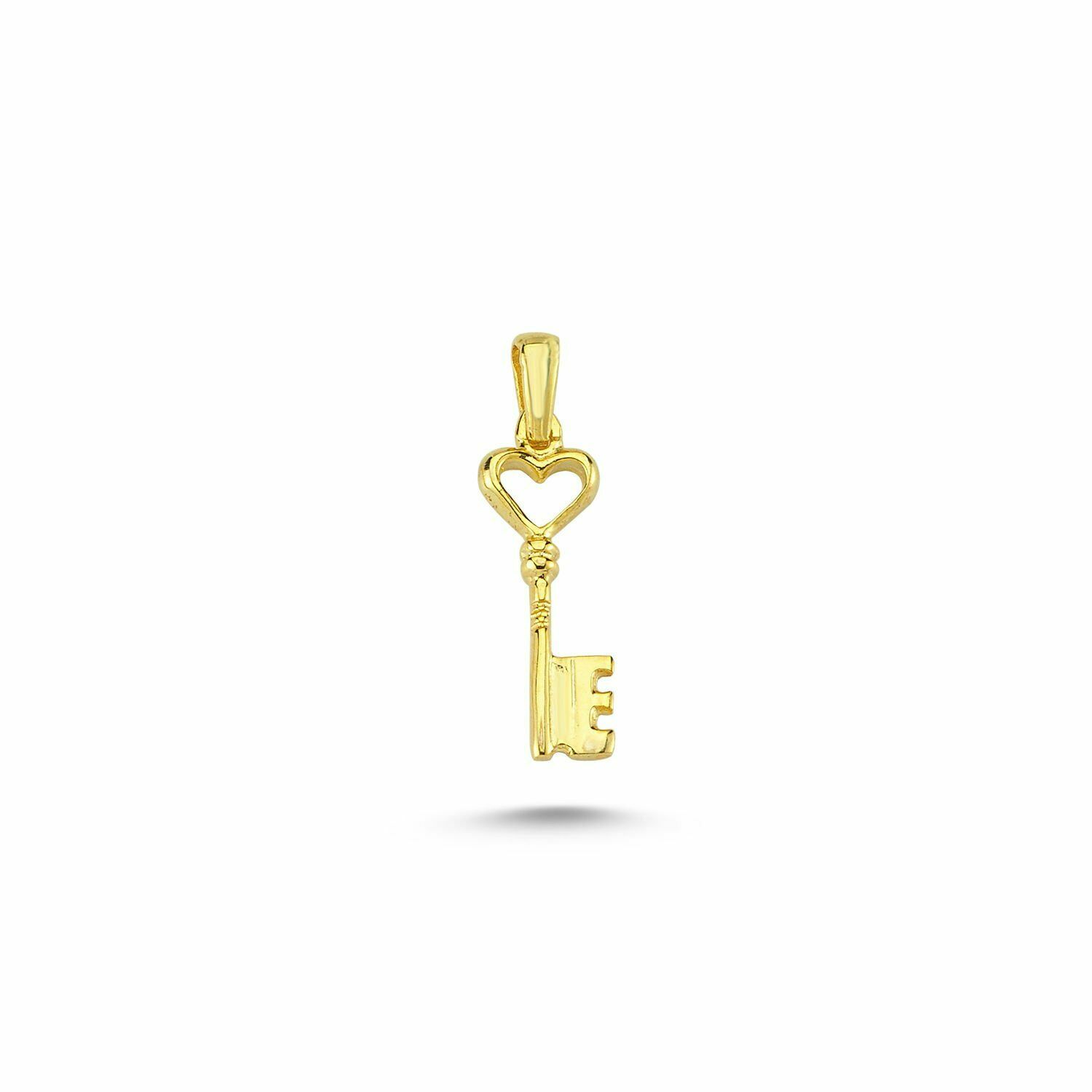 Beelo Gold 14K Altın Anahtar Taşlı Kolye Ucu