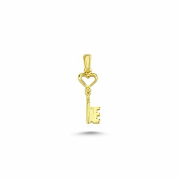 Beelo Gold 14K Altın Anahtar Taşlı Kolye Ucu