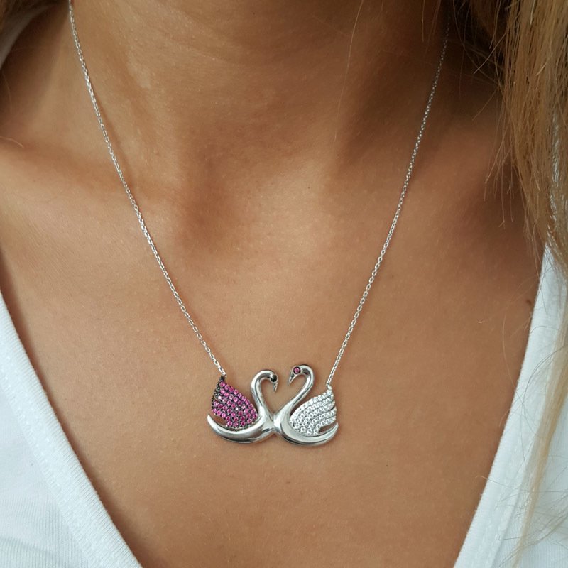 Beelo Silver 925K Gümüş Kuğu Kolye