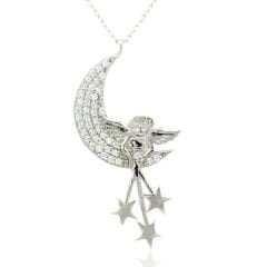 Beelo Silver 925K Gümüş Melek Ay Yıldız Kolye BSKL246