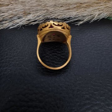 Beelo Gold 8K Altın Osmanlı 0.52K Elmas 5.76ct Yakut Yüzük