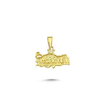 Beelo Gold 14K Altın Türkiye Haritası Kolye Ucu