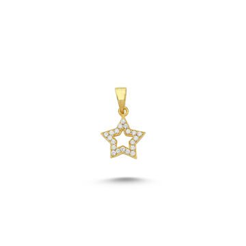 Beelo Gold 14K Altın Yıldız Minimal Taşlı Kolye Ucu