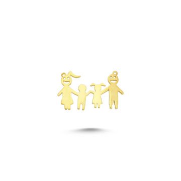 Beelo Gold 14K Altın Aile Kolye Ucu