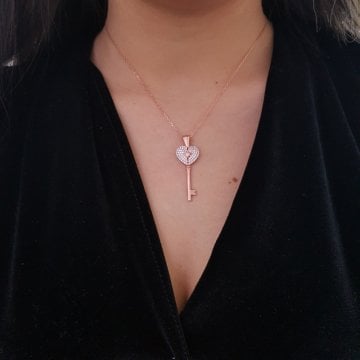 Altın Kaplama 925K Gümüş Kanatlı Kalp İsimli  Kolye