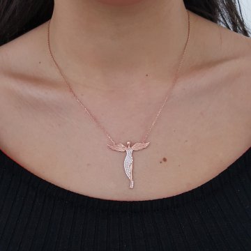 Altın Kaplama 925K Gümüş Melegim Melek  Kolye