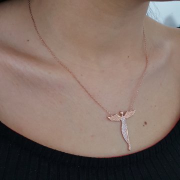 Altın Kaplama 925K Gümüş Melegim Melek  Kolye