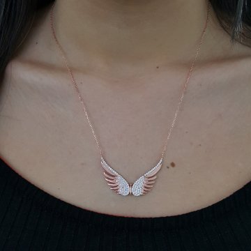 Altın Kaplama 925K Gümüş  Kanat  Kolye