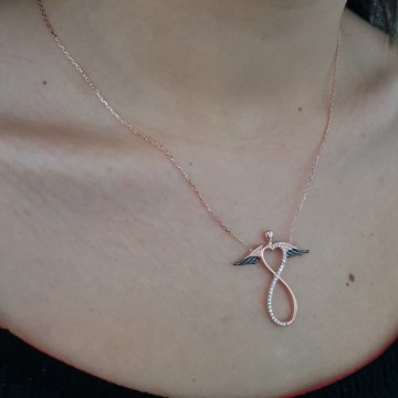 Altın Kaplama 925K Gümüş Sonsuzluk Kanat  Kolye