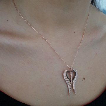 Altın Kaplama 925K Gümüş Kılıç  Kanat  Kolye
