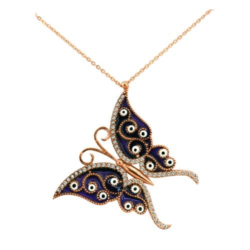 Beelo Silver Rose Altın K. 925K Gümüş Kelebek Kolye BGDLC005