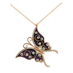 Beelo Silver Rose Altın K. 925K Gümüş Kelebek Kolye BGDLC005
