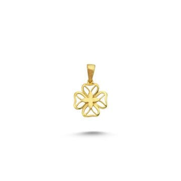 Beelo Gold 14K Altın Yonca Özel Tasarım Kolye Ucu