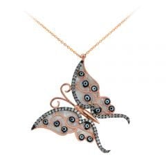 Beelo Silver Rose Altın K. 925K Gümüş Kelebek Kolye BGDLC006