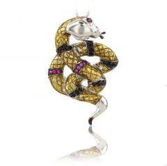 Beelo Gold 14K Altın Taşlı Kobra Yılanı Kolye