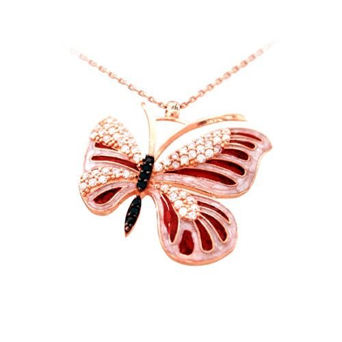 Beelo Silver Rose Altın K. 925K Gümüş Kelebek Kolye SNC1594