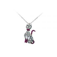 Beelo Silver 925K Gümüş Süslü Kedi Kolye SNC1564