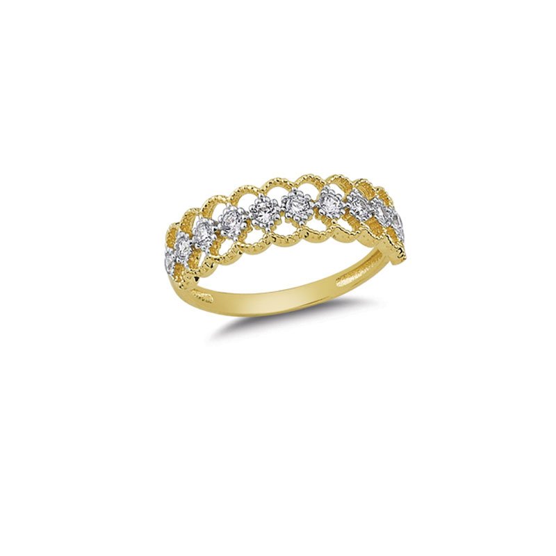 Beelo Gold 14K Altın Taşlı Sonsuzluk  Yüzük
