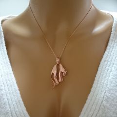 Beelo Gold 14K Altın Jaguar Kolye