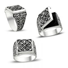 Beelo Silver 925K Gümüş Erzurum El işi Erkek Yüzük