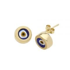 Beelo Gold 14K Altın Seramik Nazar Küpe EGZ005