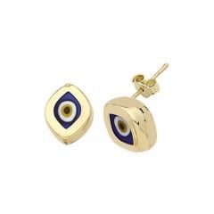 Beelo Gold 14K Altın Seramik Göz Nazar Küpe EGZ007