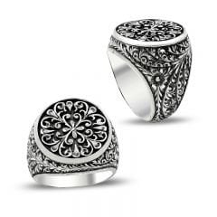 Beelo Silver 925K Gümüş Erzurum El işi Erkek Yüzük