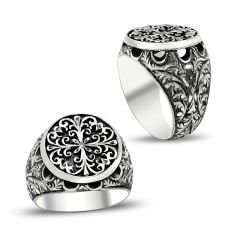 Beelo Silver 925K Gümüş Erzurum El işi Erkek Yüzük
