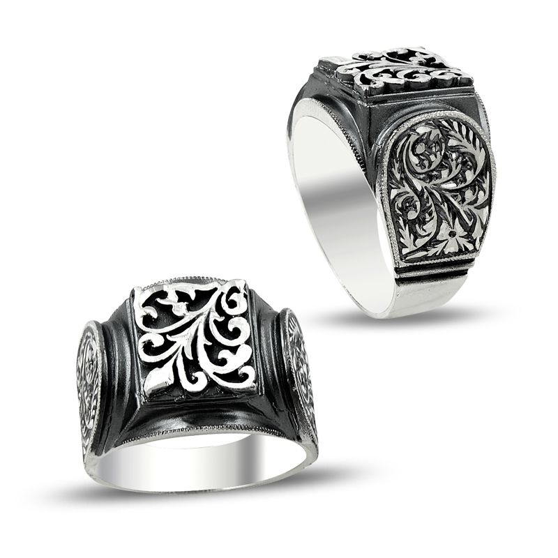 Beelo Silver 925K Gümüş Erzurum El işi Erkek Yüzük