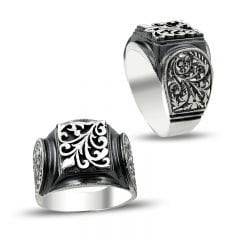 Beelo Silver 925K Gümüş Erzurum El işi Erkek Yüzük