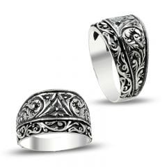Beelo Silver 925K Gümüş Erzurum El işi Erkek Yüzük